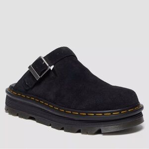 Dr. Martens Black Suede Mules